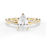 Charlotte Pear Cut Lab Grown Diamond 18Kt Yellow Gold Engagement Ring