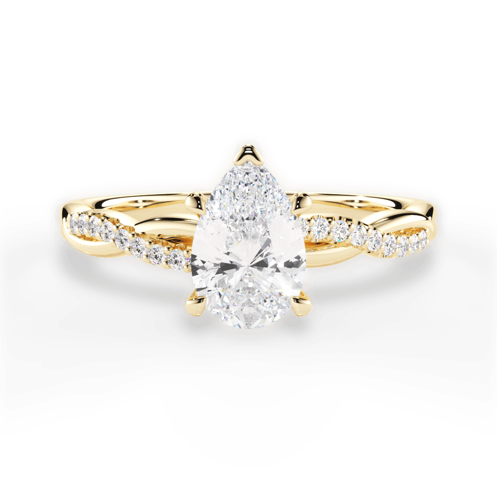 Charlotte Pear Cut Lab Grown Diamond 18Kt Yellow Gold Engagement Ring