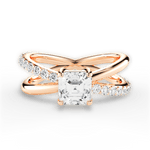 Jennifer Asscher Cut Lab Grown Diamond 18Kt Rose Gold Engagement Ring