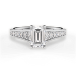 Leslie Emerald Cut Lab Grown Diamond Platinum Engagement Ring