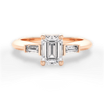 Emily Emerald Cut Lab Grown Diamond 18Kt Rose Gold Engagement Ring