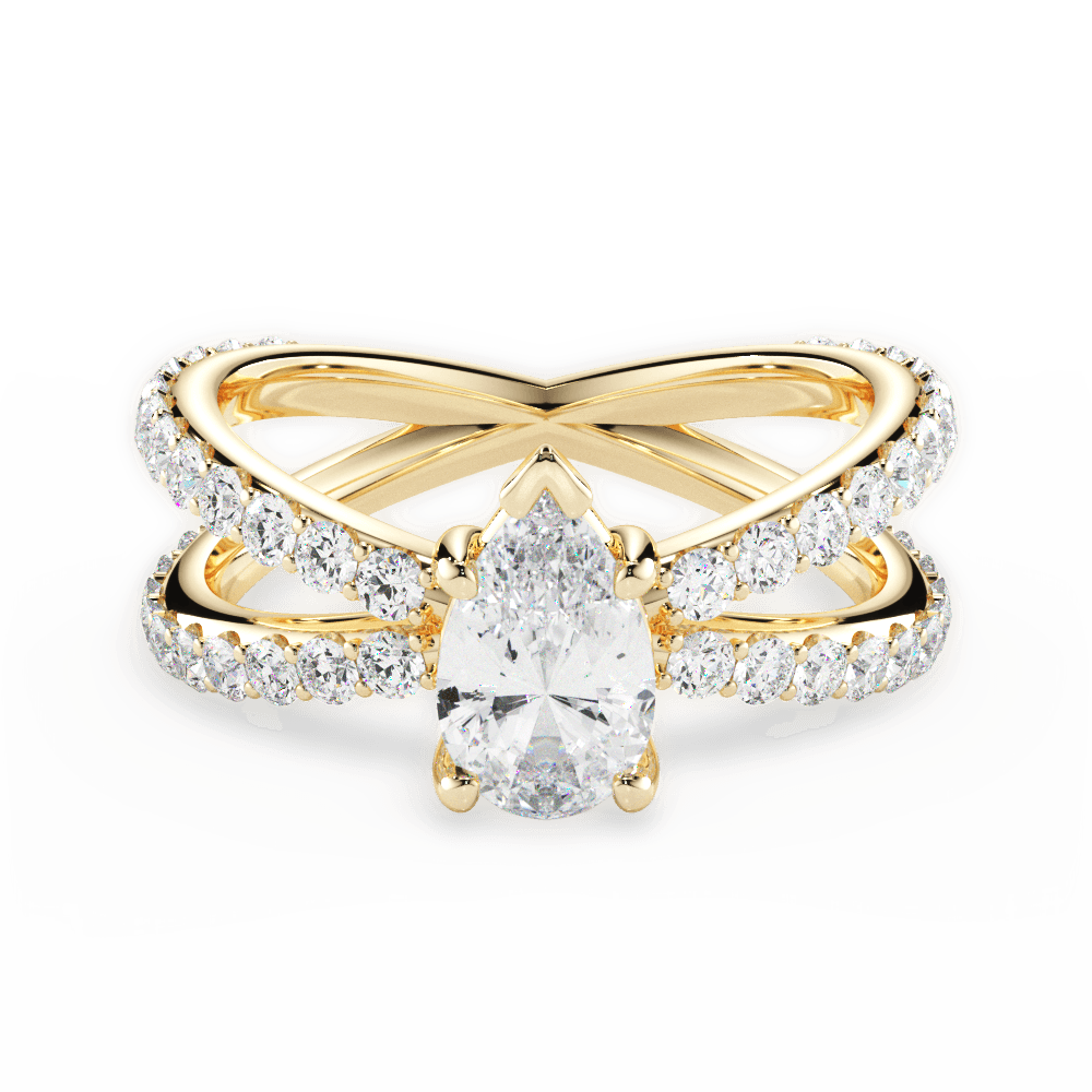 Lauren Pear Cut Lab Grown Diamond 18Kt Yellow Gold Engagement Ring