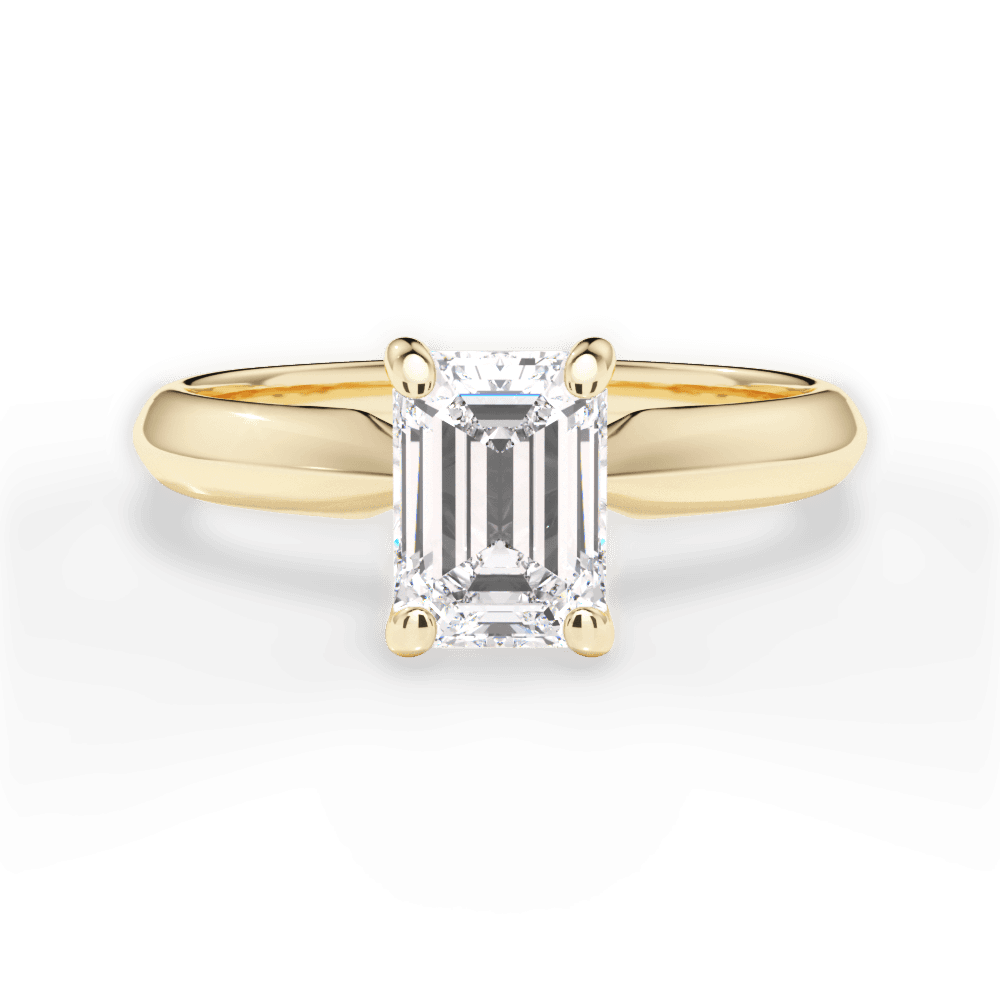 Beth Emerald Cut Lab Grown Diamond 18Kt Yellow Gold Engagement Ring