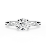 Cassie Round Cut Lab Grown Diamond 18Kt White Gold Engagement Ring
