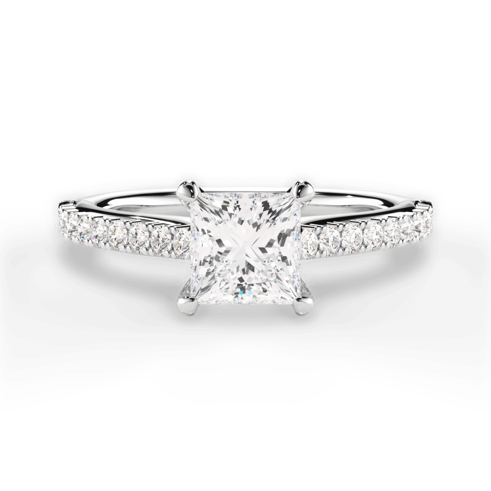 Frances Princess Cut Lab Grown Diamond Platinum Engagement Ring