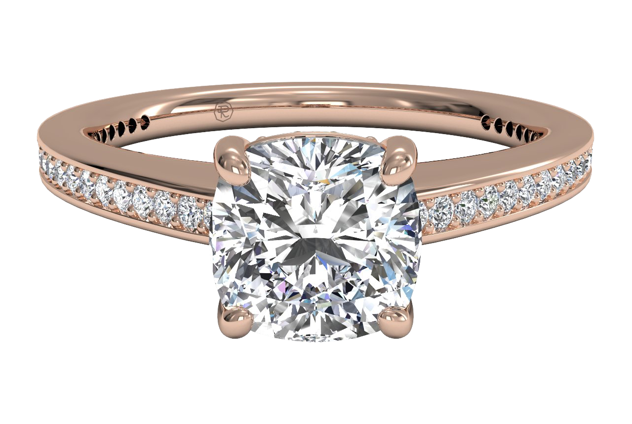 Judith Cushion Cut Lab Grown Diamond 18Kt Rose Gold Engagement Ring