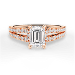 Jessica Emerald Cut Lab Grown Diamond 18Kt Rose Gold Engagement Ring