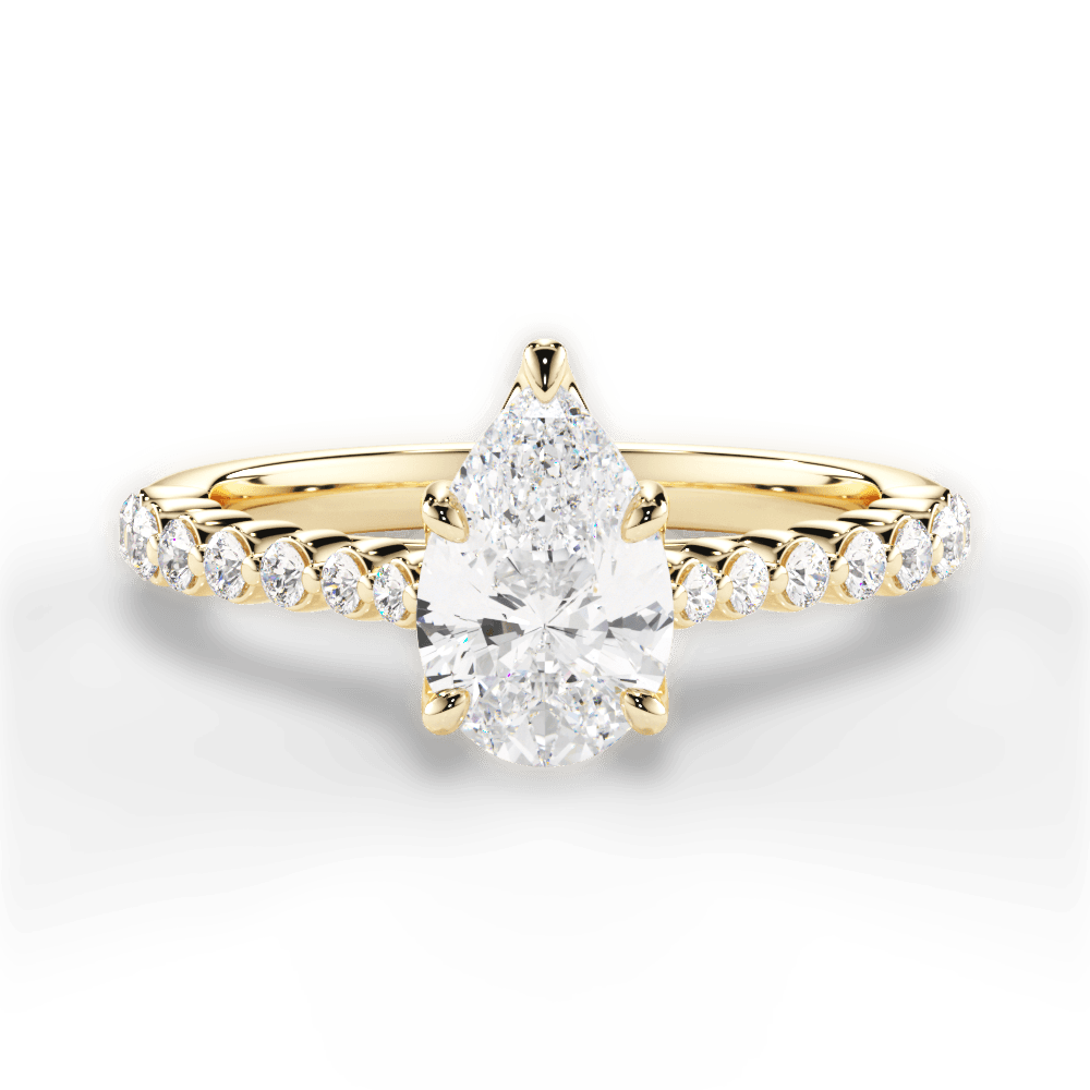Dana Pear Cut Lab Grown Diamond 18Kt Yellow Gold Engagement Ring
