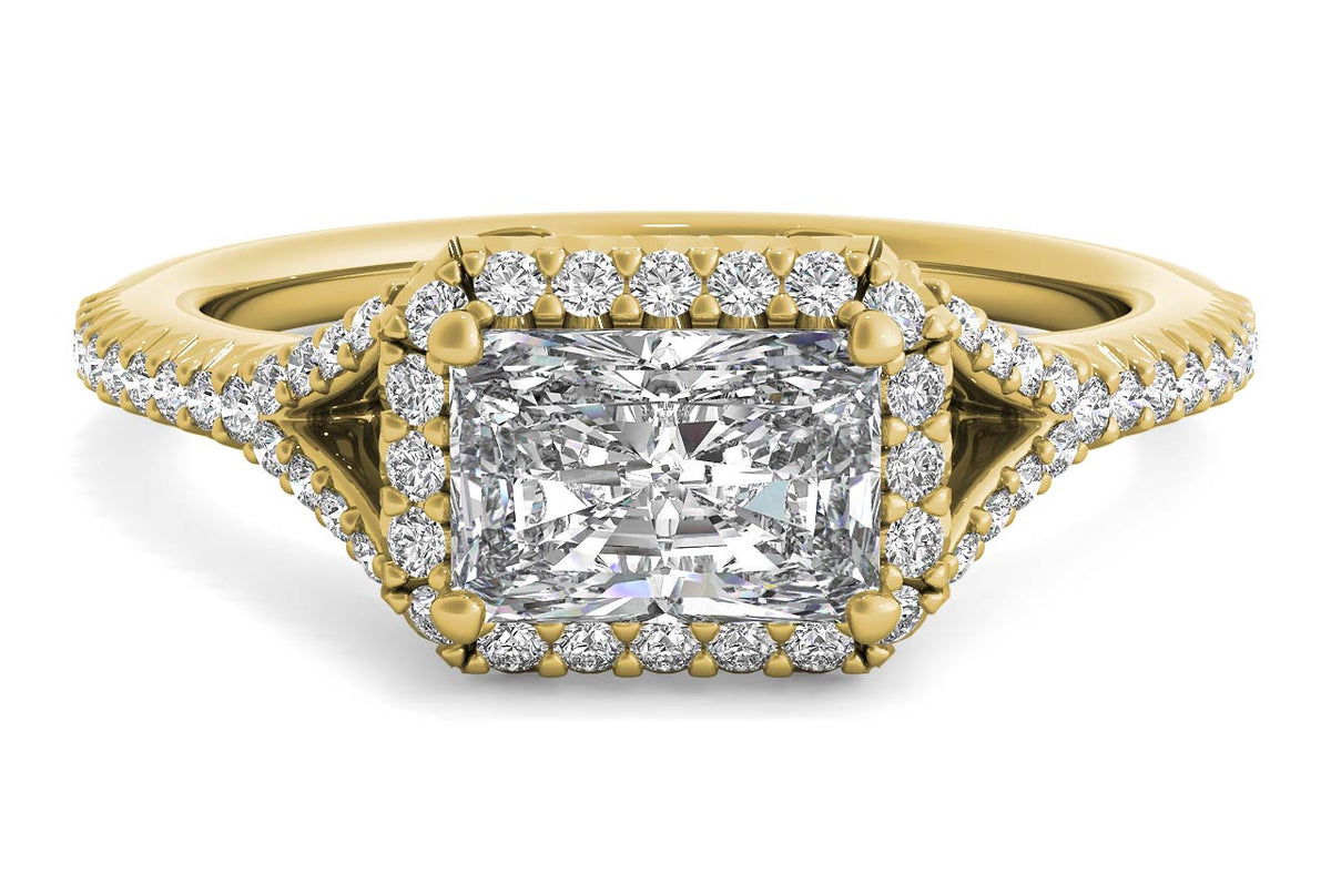 Kate Radiant Cut Lab Grown Diamond 18Kt Yellow Gold Engagement Ring