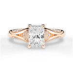 Isabel Radiant Cut Lab Grown Diamond 18Kt Rose Gold Engagement Ring