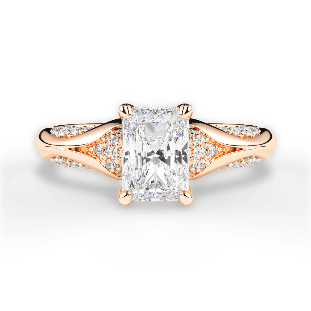 Isabel Radiant Cut Lab Grown Diamond 18Kt Rose Gold Engagement Ring