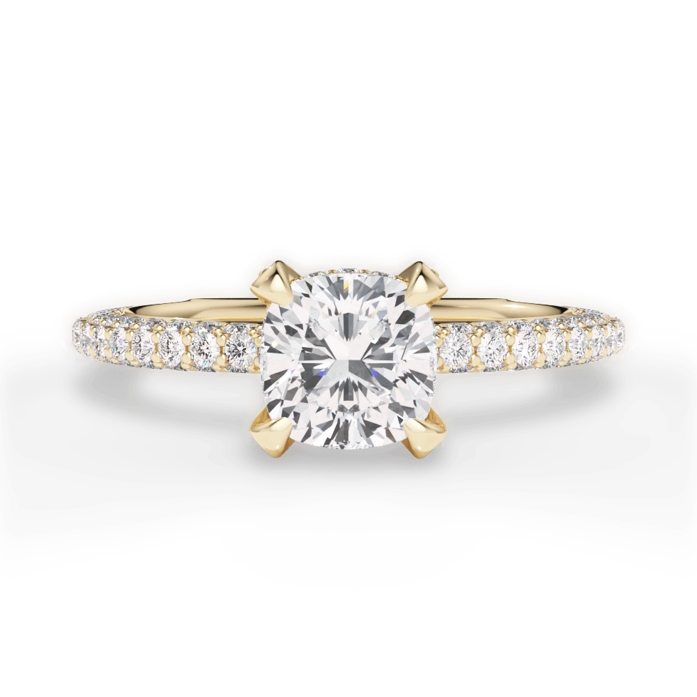Madeline Cushion Cut Lab Grown Diamond 18Kt Yellow Gold Engagement Ring