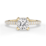 Madeline Cushion Cut Lab Grown Diamond 18Kt Yellow Gold Engagement Ring