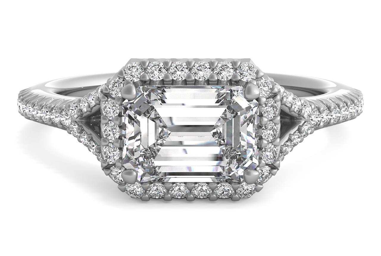 Kate Emerald Cut Lab Grown Diamond Platinum Engagement Ring