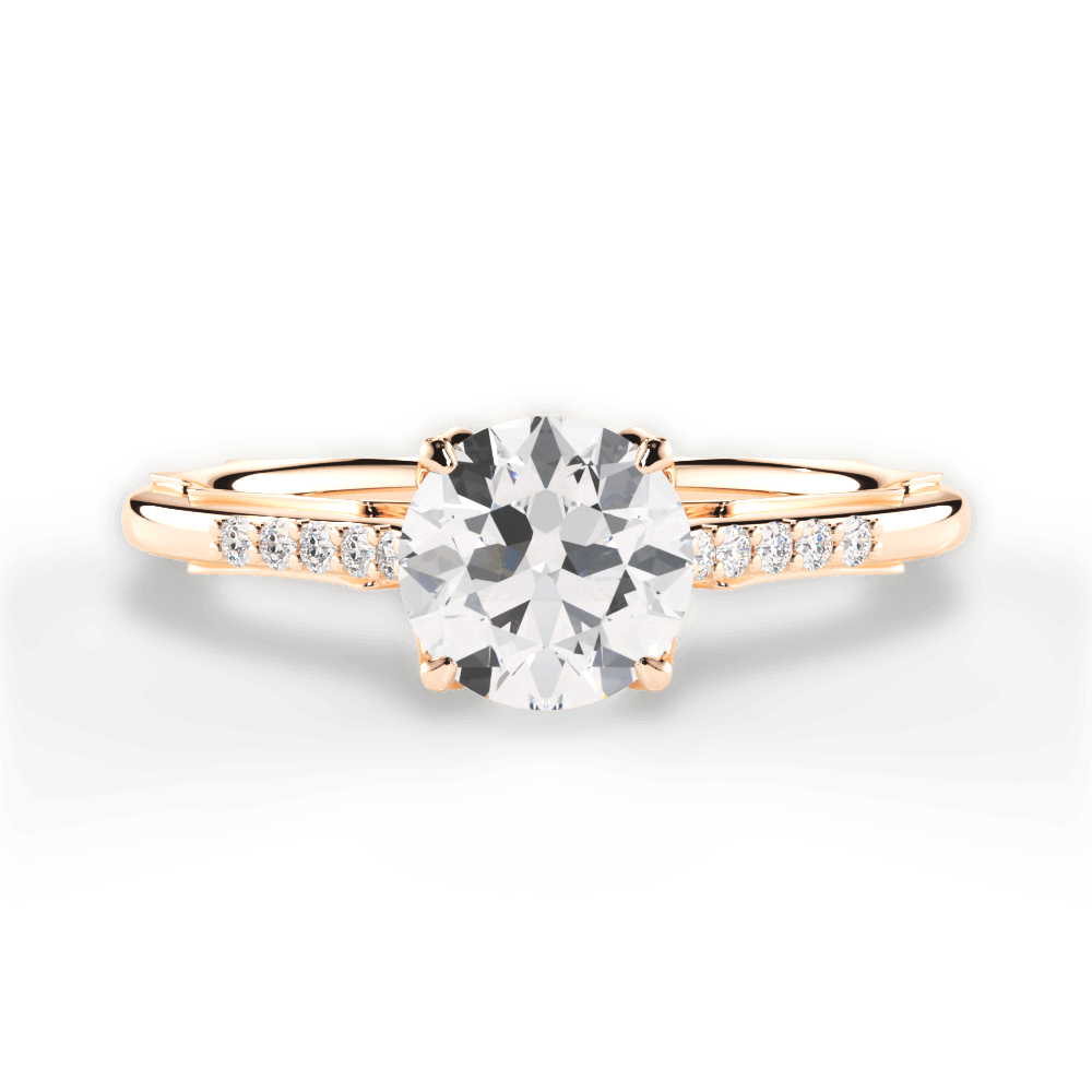 Christina Round Cut Lab Grown Diamond 18Kt Rose Gold Engagement Ring
