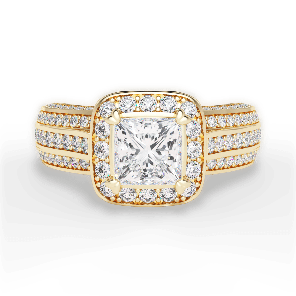 Madison Princess Cut Lab Grown Diamond 18Kt Yellow Gold Engagement Ring