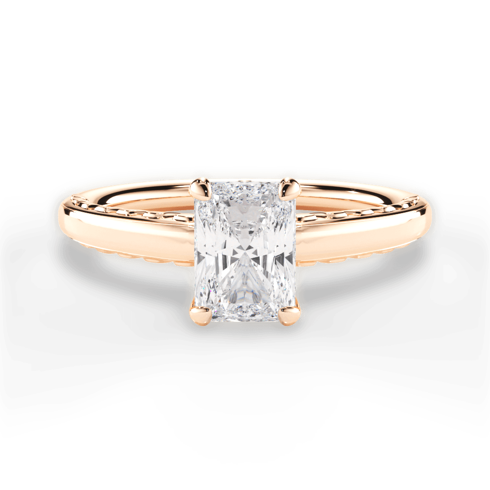 Annette Radiant Cut Lab Grown Diamond 18Kt Rose Gold Engagement Ring