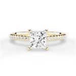 Giselle Princess Cut Lab Grown Diamond 18Kt Yellow Gold Engagement Ring