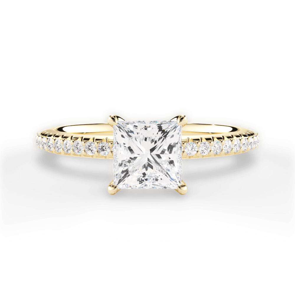 Giselle Princess Cut Lab Grown Diamond 18Kt Yellow Gold Engagement Ring