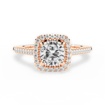 Jeanne Cushion Cut Lab Grown Diamond 18Kt Rose Gold Engagement Ring