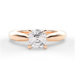 Dolores Asscher Cut Lab Grown Diamond 18Kt Rose Gold Engagement Ring