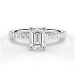 Elsie Emerald Cut Lab Grown Diamond 18Kt White Gold Engagement Ring