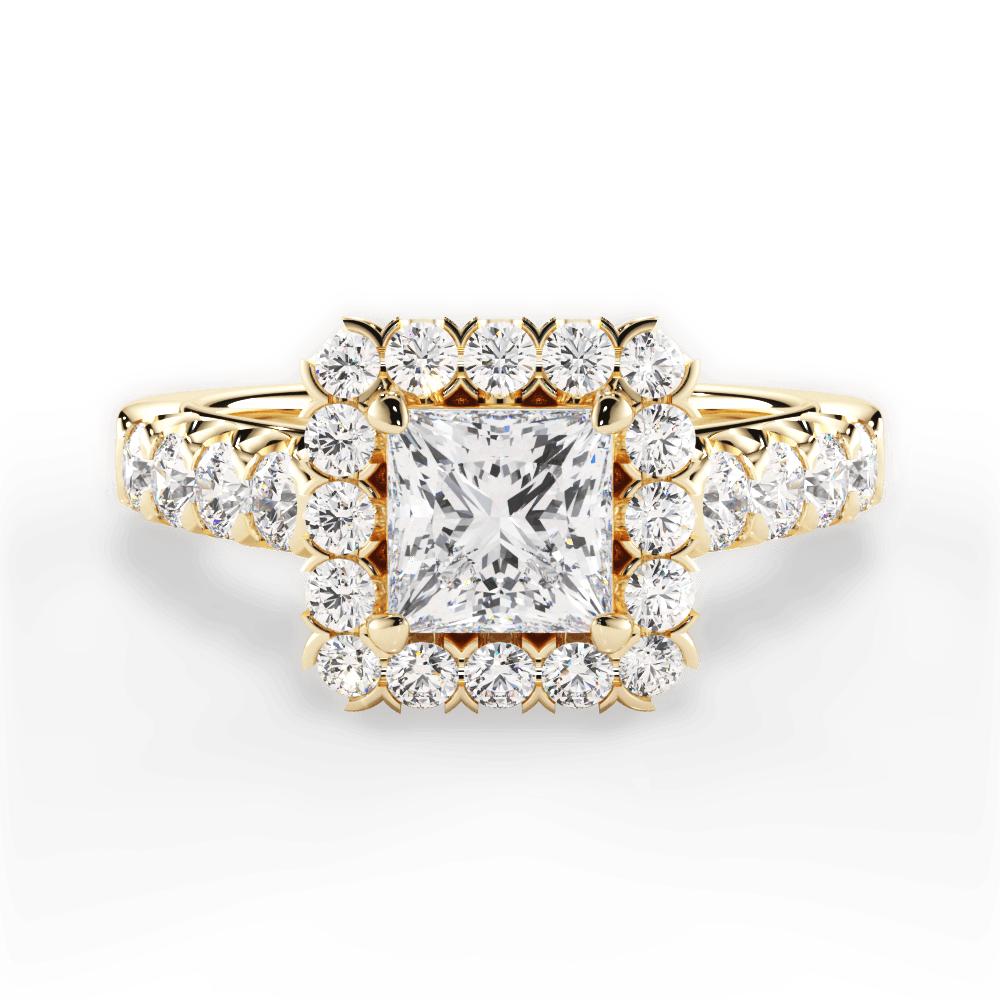 Lacey Princess Cut Lab Grown Diamond 18Kt Yellow Gold Engagement Ring