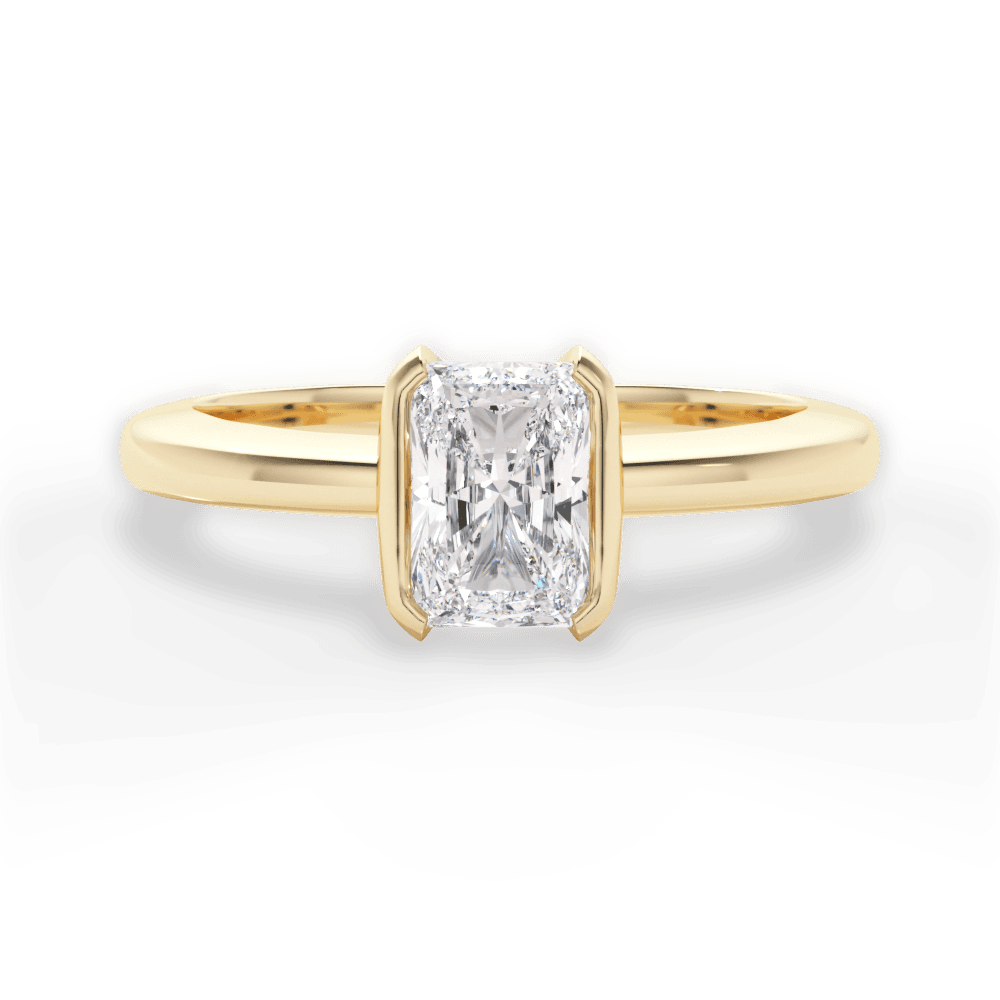 Bridget Radiant Cut Lab Grown Diamond 18Kt Yellow Gold Engagement Ring