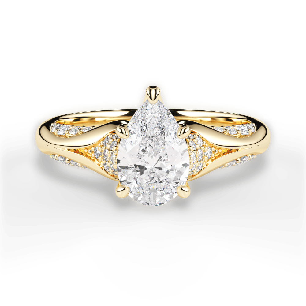Isabel Pear Cut Lab Grown Diamond 18Kt Yellow Gold Engagement Ring