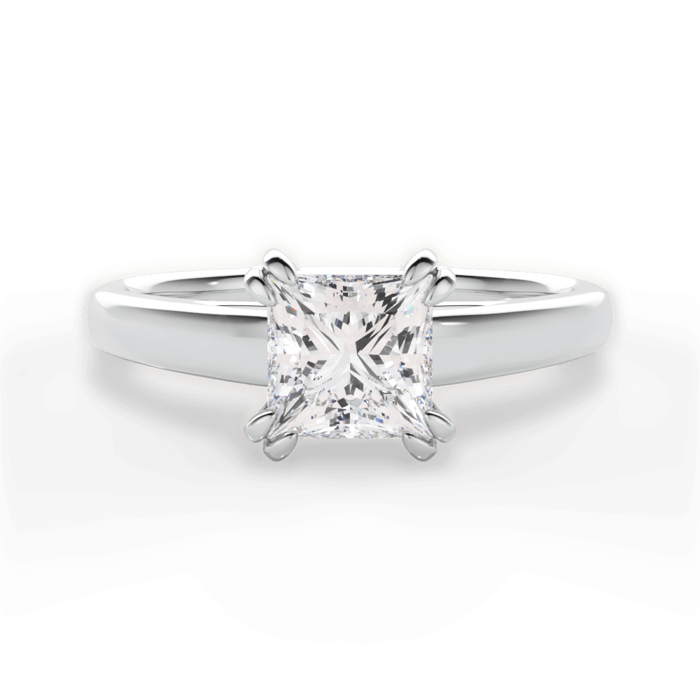 Anna Princess Cut Lab Grown Diamond 18Kt White Gold Engagement Ring