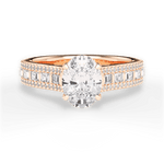 Lynn Oval Cut Lab Grown Diamond 18Kt Rose Gold Engagement Ring