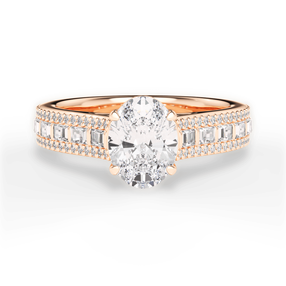 Lynn Oval Cut Lab Grown Diamond 18Kt Rose Gold Engagement Ring