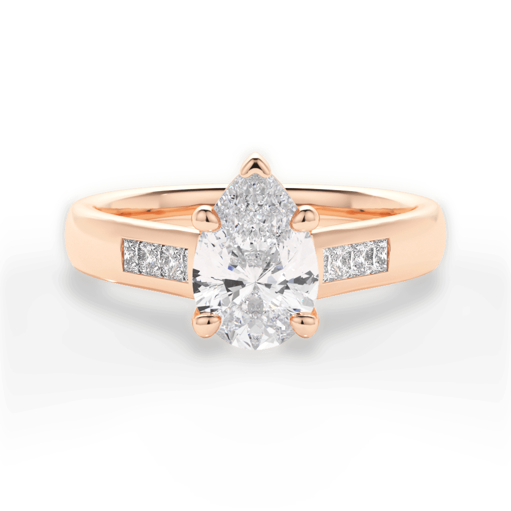 Brittany Pear Cut Lab Grown Diamond 18Kt Rose Gold Engagement Ring