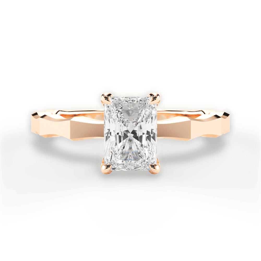 Aaliyah Radiant Cut Lab Grown Diamond 18Kt Rose Gold Engagement Ring