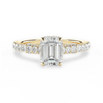 Laura Emerald Cut Lab Grown Diamond 18Kt Yellow Gold Engagement Ring