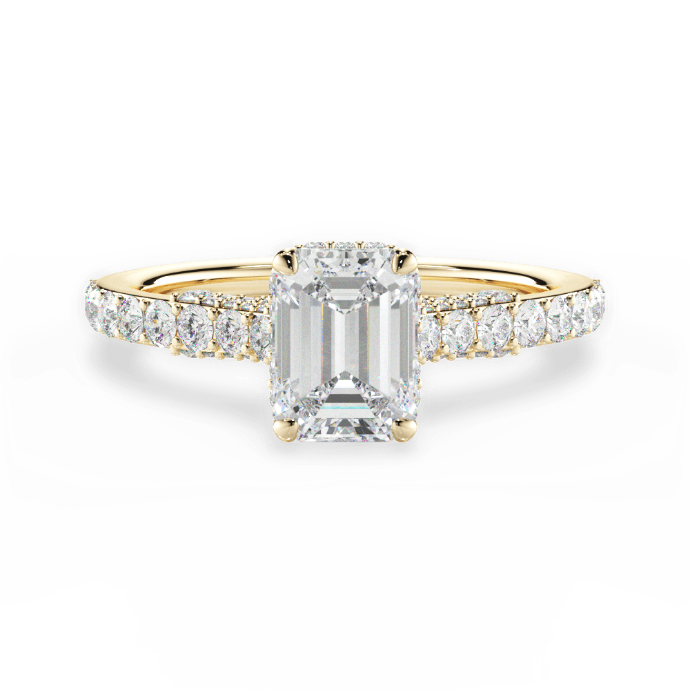 Laura Emerald Cut Lab Grown Diamond 18Kt Yellow Gold Engagement Ring