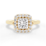 Geneva Princess Cut Lab Grown Diamond 18Kt Yellow Gold Engagement Ring