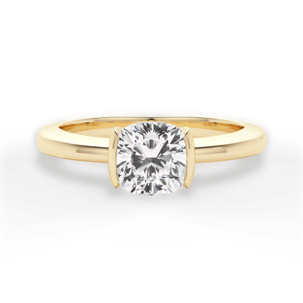 Bridget Cushion Cut Lab Grown Diamond 18Kt Yellow Gold Engagement Ring