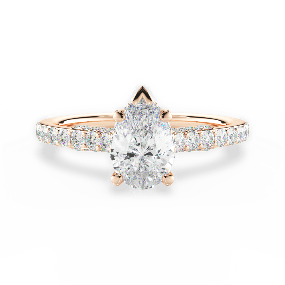 Laura Pear Cut Lab Grown Diamond 18Kt Rose Gold Engagement Ring
