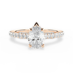 Laura Pear Cut Lab Grown Diamond 18Kt Rose Gold Engagement Ring
