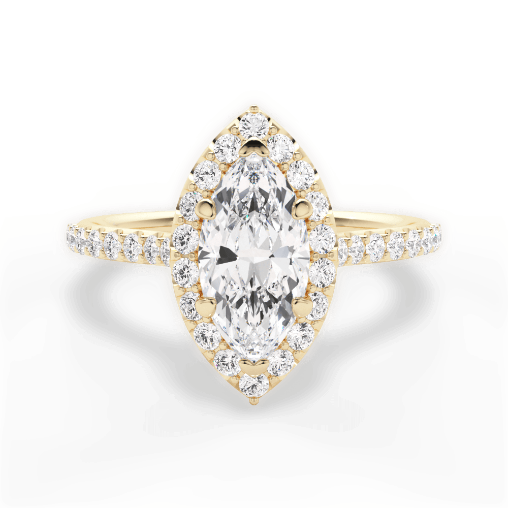 Leah Marquise Cut Lab Grown Diamond 18Kt Yellow Gold Engagement Ring