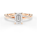 Charlotte Emerald Cut Lab Grown Diamond 18Kt Rose Gold Engagement Ring