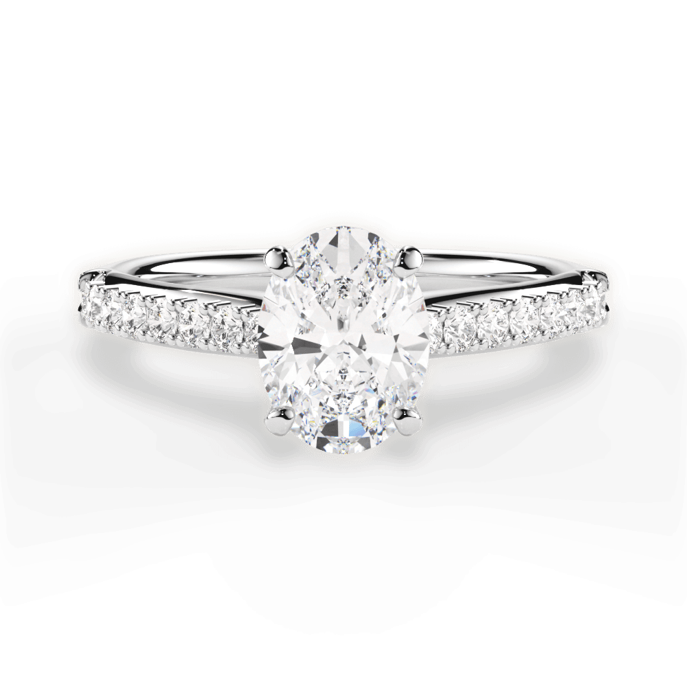 Elizabeth Oval Cut Lab Grown Diamond 14Kt White Gold Engagement Ring