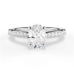Elizabeth Oval Cut Lab Grown Diamond 18Kt White Gold Engagement Ring