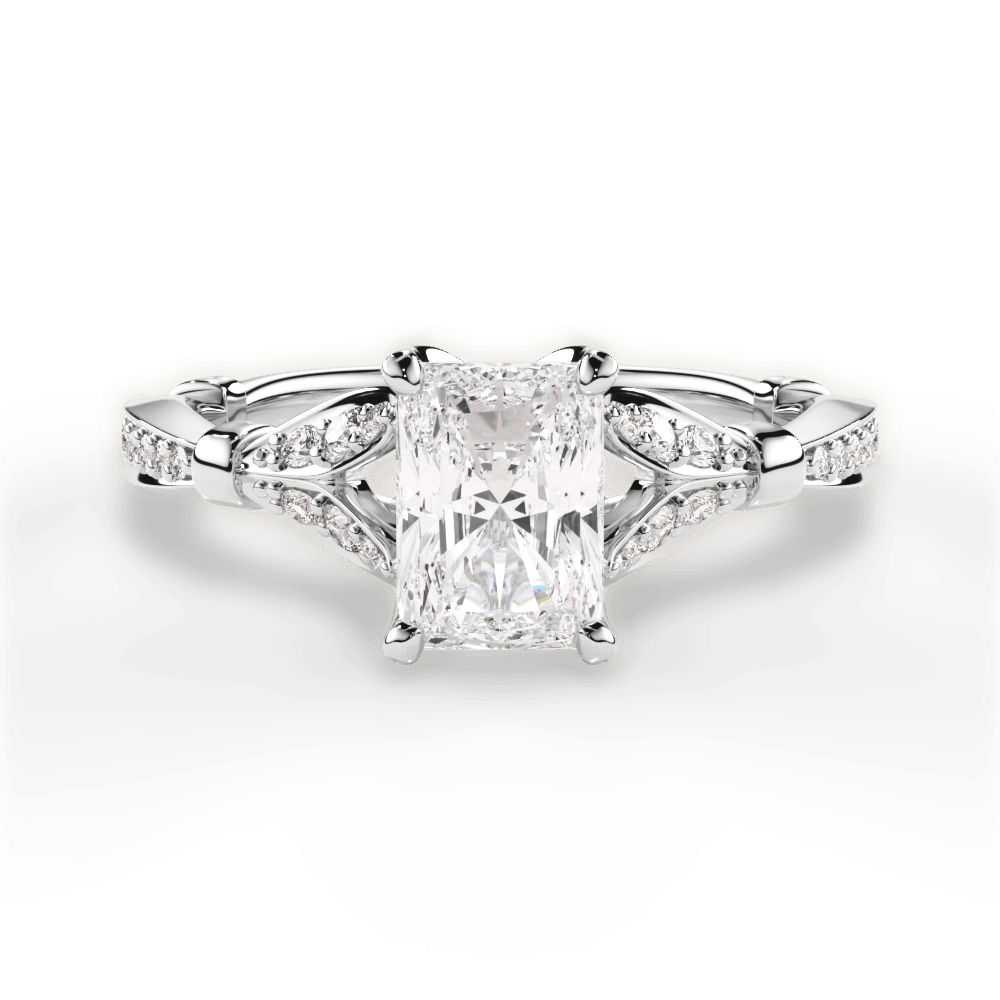 Geraldine Radiant Cut Lab Grown Diamond 14Kt White Gold Engagement Ring