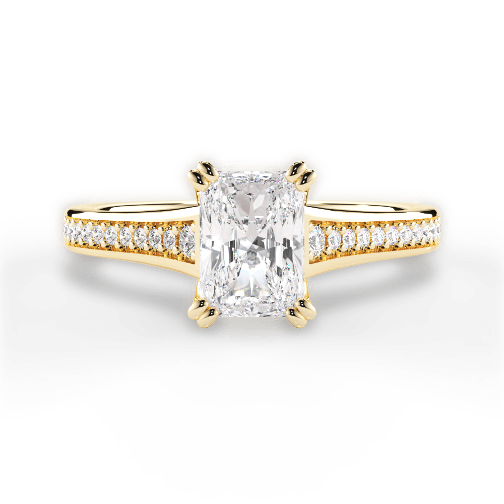 Delia Radiant Cut Lab Grown Diamond 18Kt Yellow Gold Engagement Ring