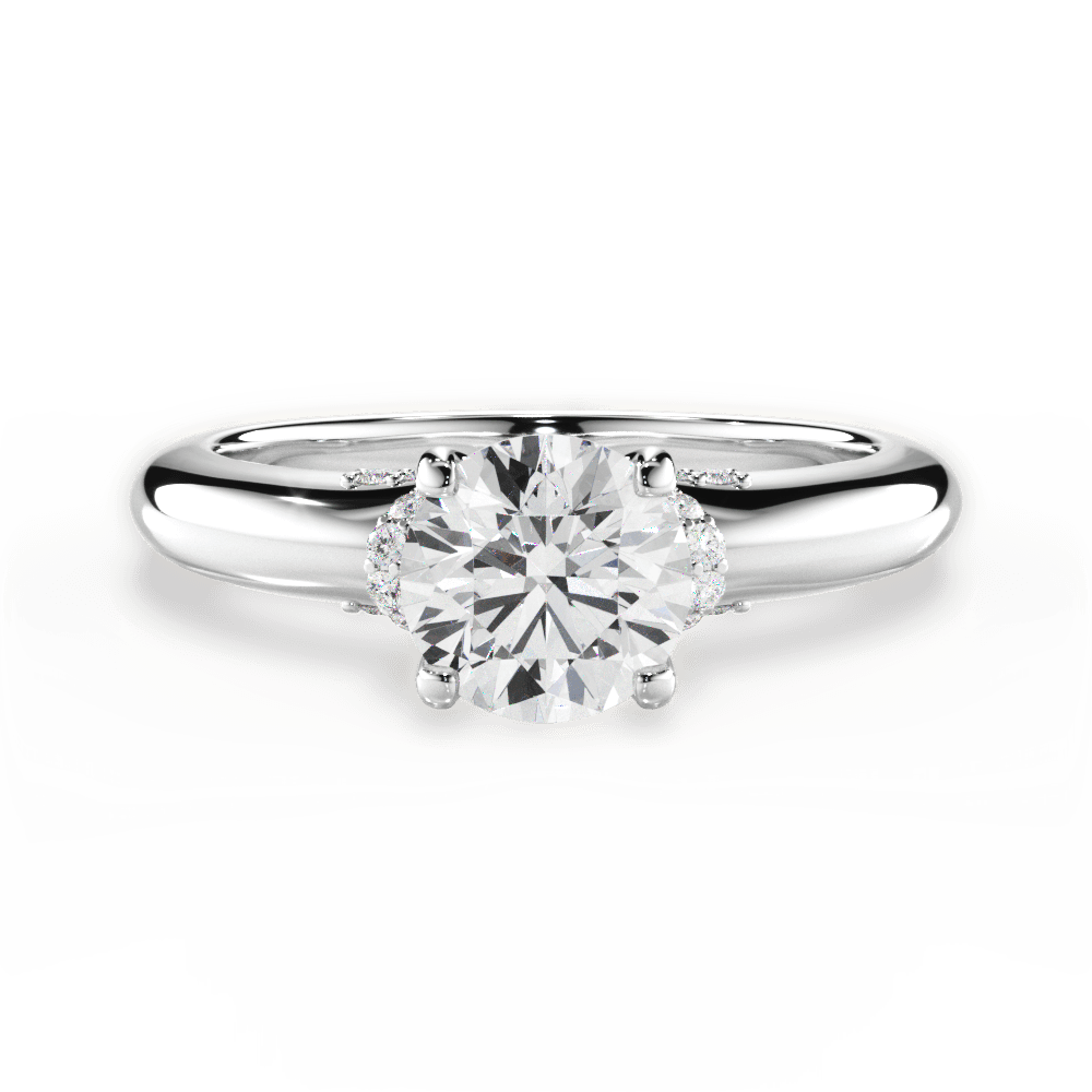 Florence Round Cut Lab Grown Diamond 18Kt White Gold Engagement Ring