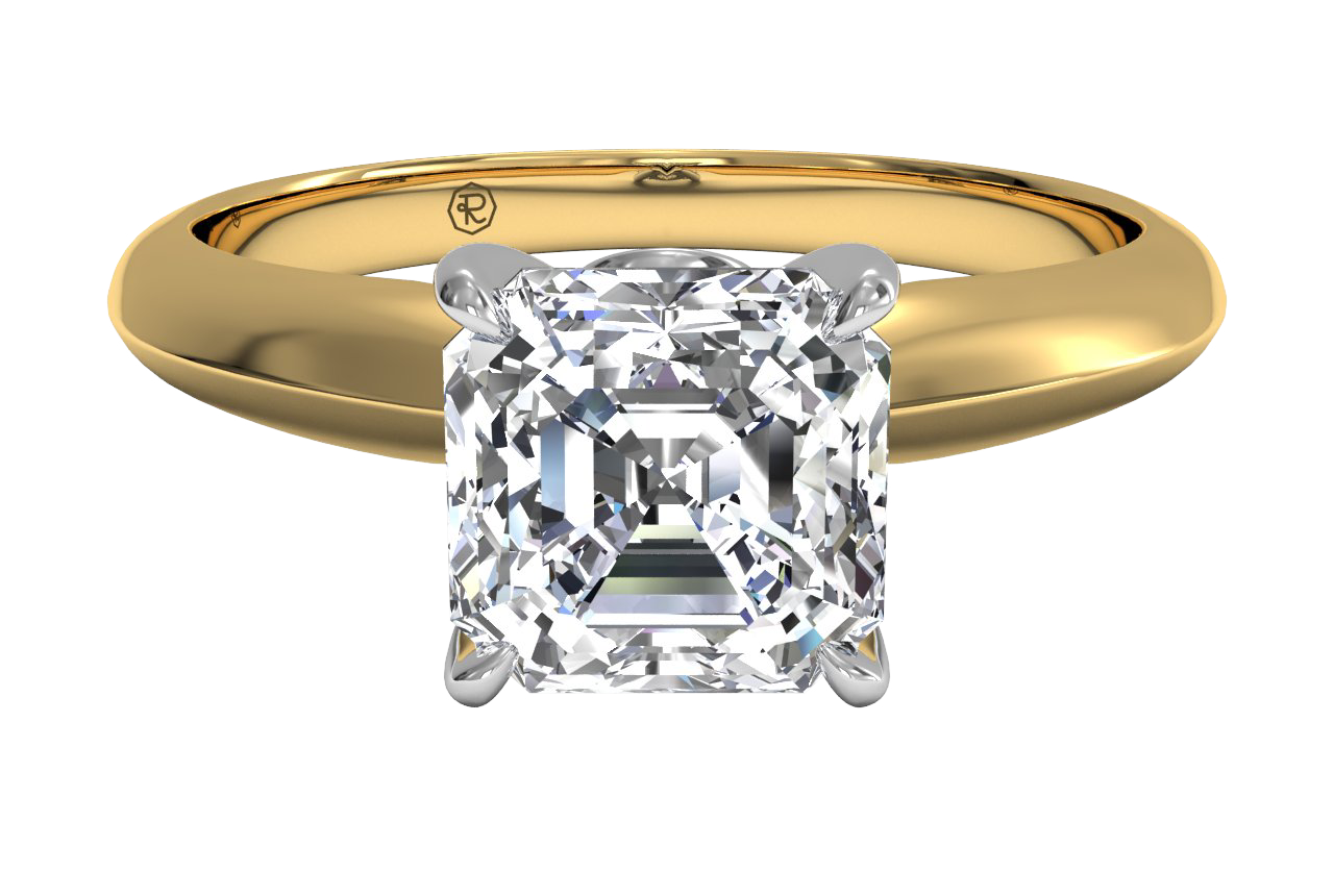 Amanda Asscher Cut Lab Grown Diamond 18Kt Rose Gold Engagement Ring