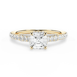 Laura Asscher Cut Lab Grown Diamond 18Kt Yellow Gold Engagement Ring