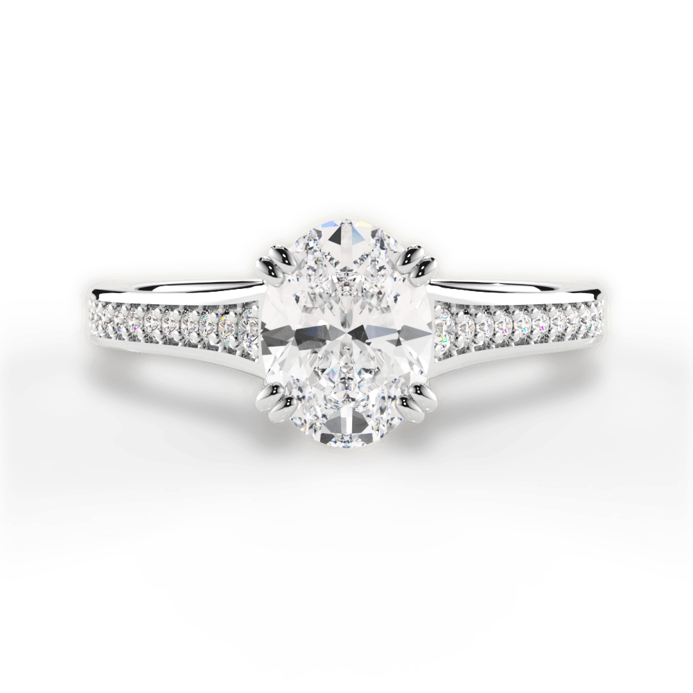 Delia Oval Cut Lab Grown Diamond Platinum Engagement Ring